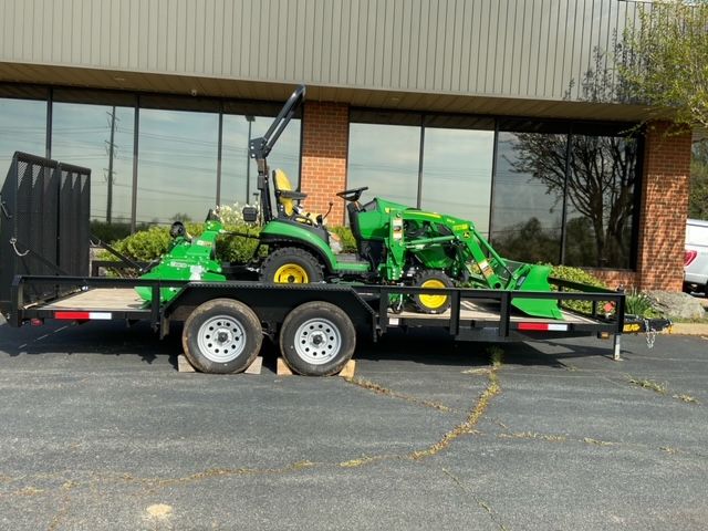 Tandem Trailer with 1025 + Loader, Deck & Tiller